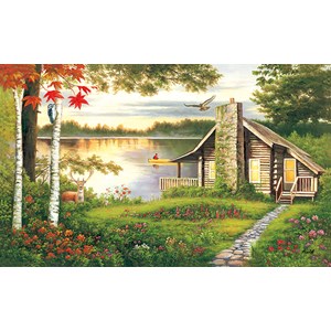 Lafayette Puzzle Factory - "Misty Lake Cottage" - 1000 pieces puzzle
