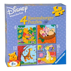 Ravensburger (07123) - "Winnie Pooh" - 6 9 12 16 pieces puzzle