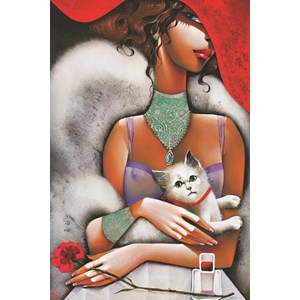 Gold Puzzle (61284) - "Lady with a Cat" - 1000 pieces puzzle