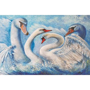 Gold Puzzle (61222) - "Swans" - 1000 pieces puzzle