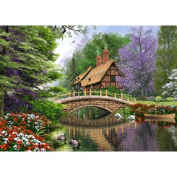 Castorland (C-102365) - Dominic Davison: "Chalet near the river" - 1000 pieces puzzle