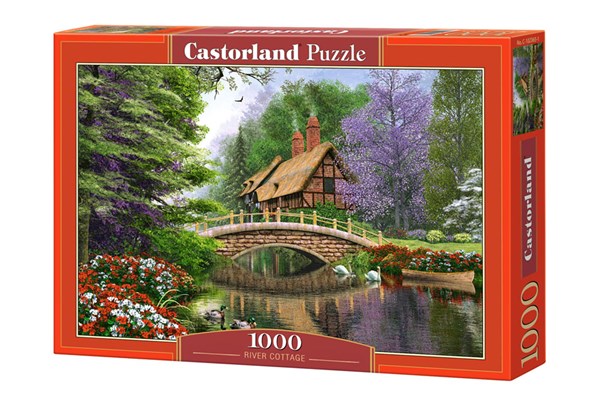 Castorland (C-102365) - Dominic Davison: "Chalet near the river" - 1000 pieces puzzle