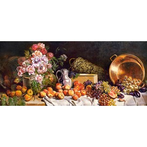 Castorland (B-060108) - "Still life with flowers and fruit on a table" - 600 pieces puzzle