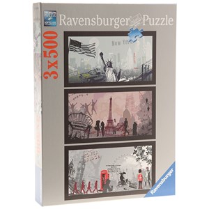 Ravensburger (16288) - "London, Paris, New York" - 500 pieces puzzle