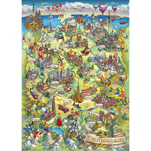 Schmidt Spiele (58330) - "Illustrated Germany" - 1000 pieces puzzle
