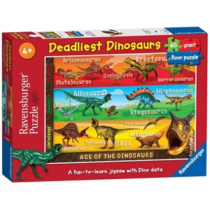 Ravensburger (05393) - "Deadliest Dinosaurs" - 60 pieces puzzle