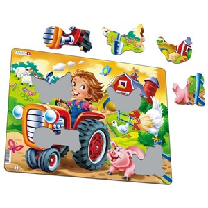 Larsen (BM7) - "Farm Kid with Tractor" - 15 pieces puzzle