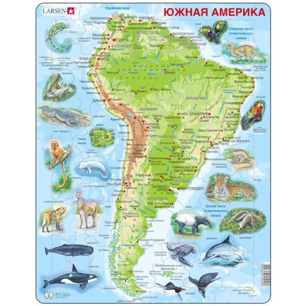 Larsen (A25-RU) - "South America - RU" - 65 pieces puzzle