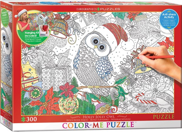 Eurographics (6033-0885) - "Holly Jolly Owl" - 300 pieces puzzle