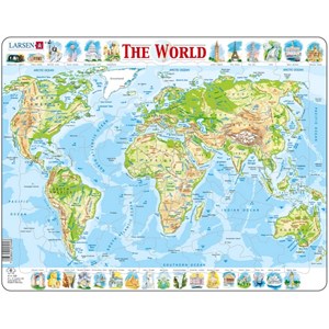 Larsen (K4-GB) - "The World - GB" - 80 pieces puzzle