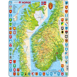 Larsen (K10) - "Norway - NO" - 65 pieces puzzle