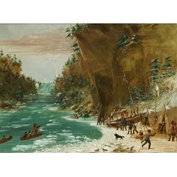 Grafika (02226) - George Catlin: "The Expedition Encamped below the Falls of Niagara. January 20, 1679, 1847-1848" - 300 pieces puzzle