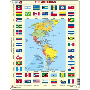 Larsen (KL4-GB) - "America + Flags - GB" - 70 pieces puzzle