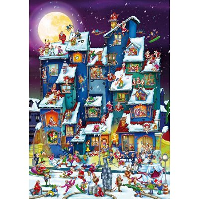 HTF outlet NEW D-Toys * CHRISTMAS ANTICS * Cartoon Collection 1000 piece Jigsaw Puzzle