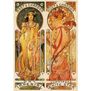 D-Toys (66930-MU05) - Alphonse Mucha: "Moet and Chandon, Cremant Imperial" - 1000 pieces puzzle