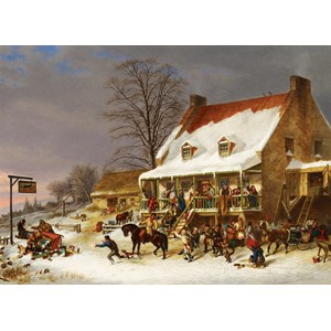 Cobble Hill (51013) - Cornelius Krieghoff: "Breaking up of a Country Ball" - 1000 pieces puzzle
