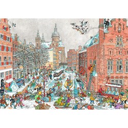 Numeriek temperen Hectare Ravensburger (19789) - "Amsterdam in Winter" - 1000 pieces puzzle