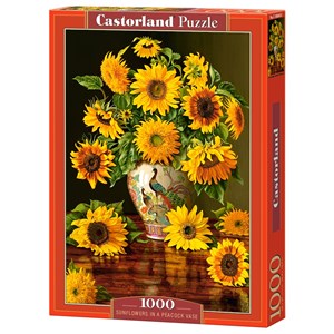 Castorland (C-103843) - "Sunflowers in a Peacock Vase" - 1000 pieces puzzle
