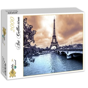 Grafika (01197) - "Eiffel Tower from Seine, Winter rainy day in Paris" - 2000 pieces puzzle