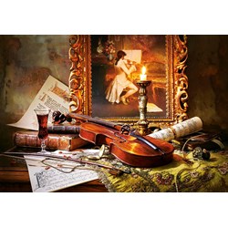 Castorland (C-103621) - "Still Life with Violin and Painting" - 1000 pieces puzzle