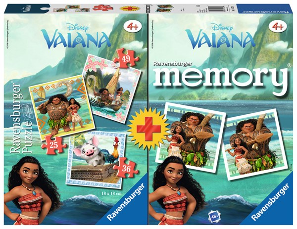 Pack PROMO RAVENSBURGER-Jeux - 3 PUZZLES + MEMORY VAIANA Disney-21 272 9