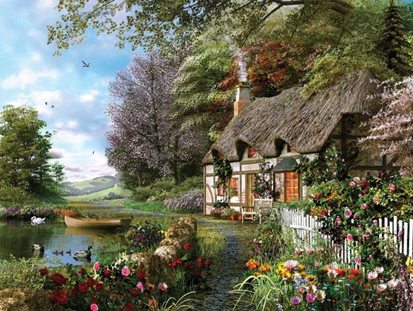 Ravensburger (16202) - Dominic Davison: "Country Cottage" - 1500 pieces puzzle