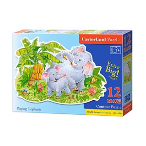 Castorland (B-120116) - "Playing Elephants" - 12 pieces puzzle