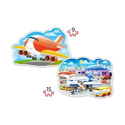 Castorland (B-020072) - "Airport Adventures" - 9 15 pieces puzzle
