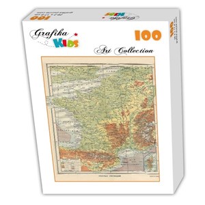 Grafika Kids (00415) - "Map of France, Larousse, 1925" - 100 pieces puzzle