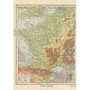 Grafika Kids (00415) - "Map of France, Larousse, 1925" - 100 pieces puzzle
