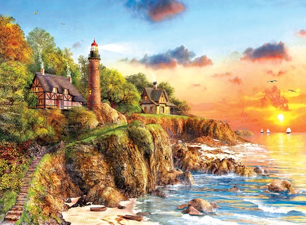 SunsOut (50034) - Dominic Davison: "Sunset at Craggy Point" - 1000 pieces puzzle