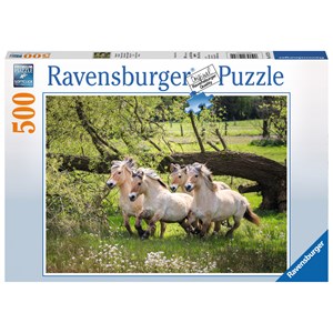 Ravensburger (14772) - "Norwegian Fjord Horses" - 500 pieces puzzle