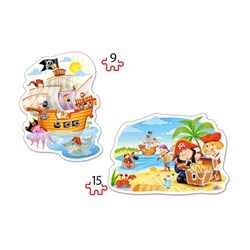 Castorland (B-020010) - "Pirate Treasure" - 9 15 pieces puzzle