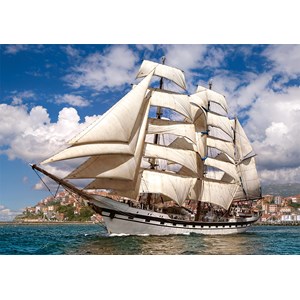 Castorland (B-52851) - "Tall Ship Leaving Harbour" - 500 pieces puzzle