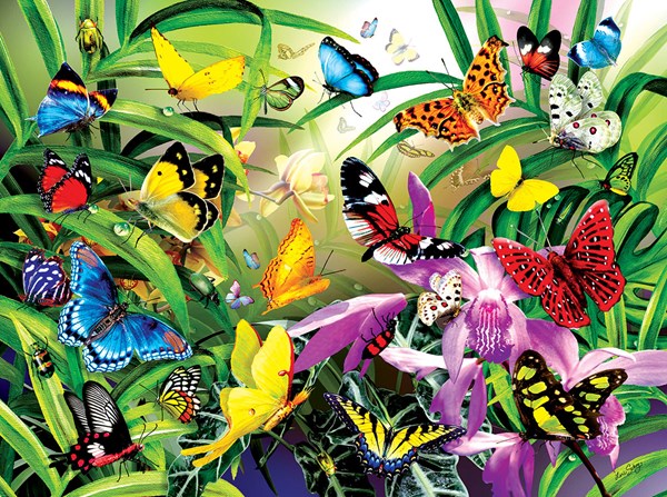 SunsOut (34867) - Lori Schory: "Tropical Butterflies" - 1000 pieces puzzle