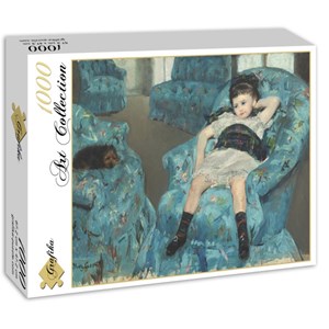Grafika (00232) - Mary Cassatt: "Little Girl in a Blue Armchair, 1878" - 1000 pieces puzzle