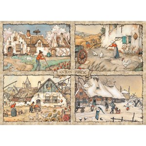 Jumbo (17093) - Anton Pieck: "4 Seasons" - 1000 pieces puzzle