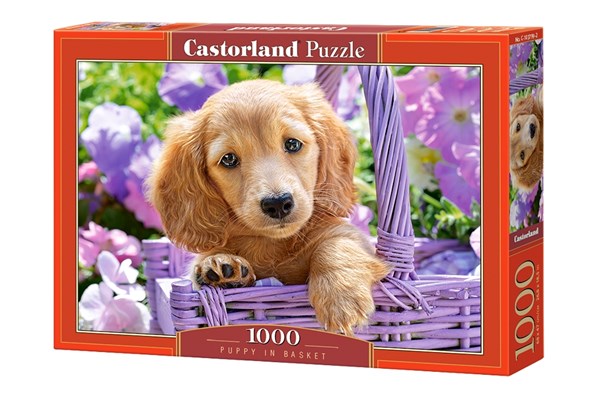 Castorland (C-103799) - "Puppy in Basket" - 1000 pieces puzzle