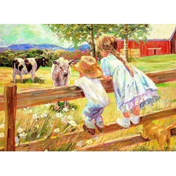 Eurographics (8000-0450) - Corinne Hartley: "Kids on a Fence" - 1000 pieces puzzle
