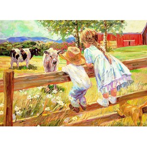 Eurographics (8000-0450) - Corinne Hartley: "Kids on a Fence" - 1000 pieces puzzle