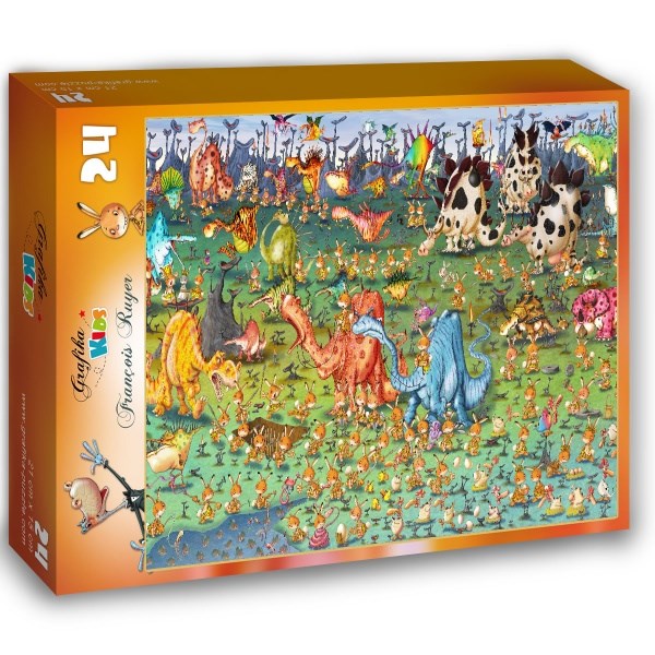 Grafika Kids (01470) - François Ruyer: "Dinosaurs" - 24 pieces puzzle