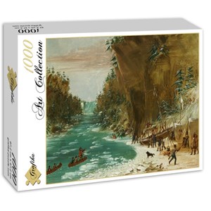 Grafika (02225) - George Catlin: "The Expedition Encamped below the Falls of Niagara. January 20, 1679, 1847-1848" - 1000 pieces puzzle