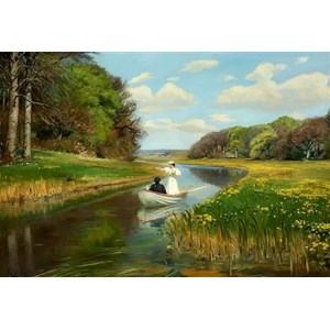 D-Toys (72795-BR01) - "Hans Andersen Brendekilde, A You Couple in a Rowing Boat on Odense" - 1000 pieces puzzle