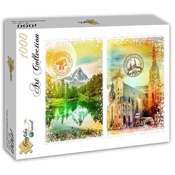 Grafika (T-00235) - "Austria and Switzerland" - 1000 pieces puzzle