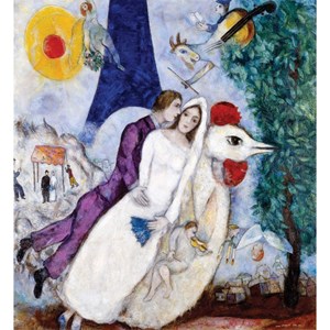 Puzzle Michele Wilson (A956-250) - Marc Chagall: "The Bridal Pair with the Eiffel Tower" - 250 pieces puzzle