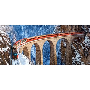 Castorland (B-060016) - "Landwasser Viaduct, Swiss Alps" - 600 pieces puzzle