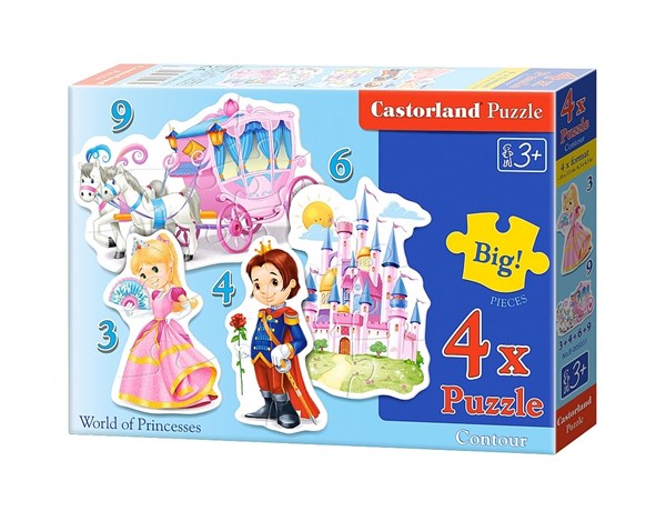 Castorland (B-005031) - "World of Princesses" - 3 4 6 9 pieces puzzle