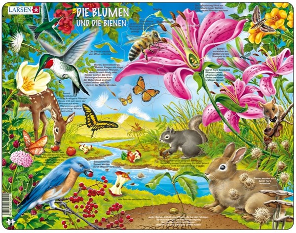 Larsen (NB4-DE) - "The flowers and the Bees - DE" - 55 pieces puzzle