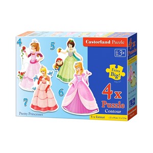 Castorland (B-04409) - "Pretty Princesses" - 4 5 6 7 pieces puzzle