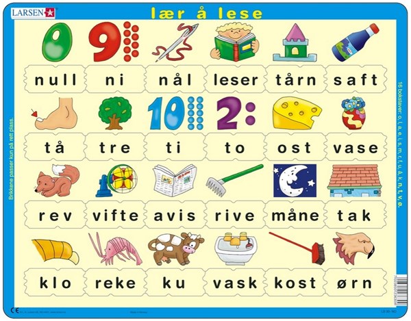 Larsen (LS30-NO) - "Learn to read - NO" - 24 pieces puzzle